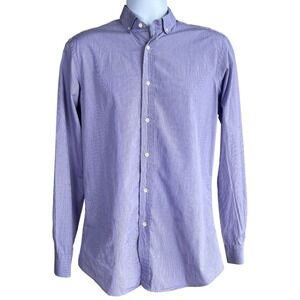 Ralph Lauren Black Label Italian Made Cotton Micro Check Dress Shirt Size 15 1/2